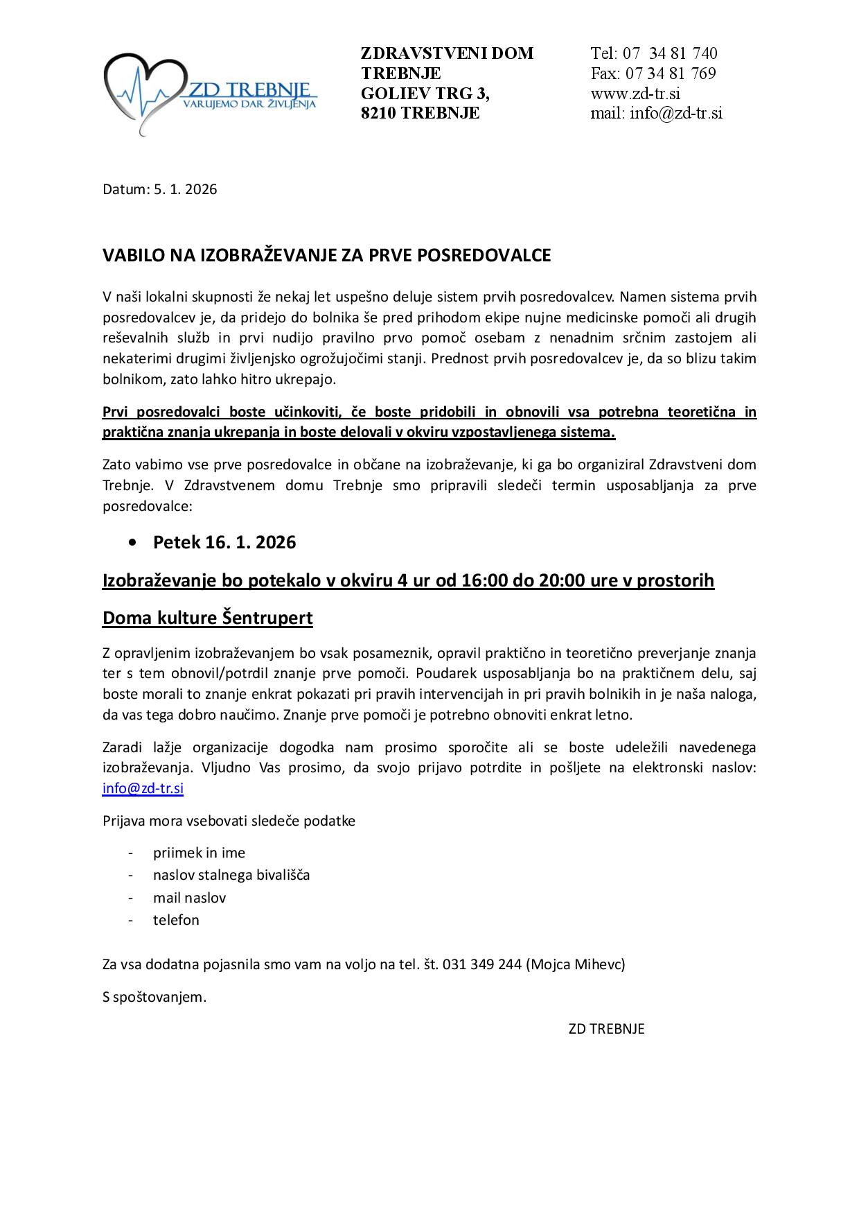 VABILO NA IZOBRAŽEVANJE ZA PRVE POSREDOVALCE  -16.1.2026-page-001